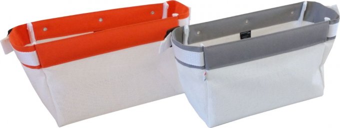 BOLSA PARA DRIZA DE REJILLA PVC BLANCA Y AZUL MARINO