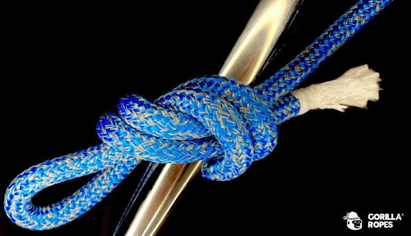 ECOUTE GRAND VOILE ÂME HMPE + GAINE POLYESTER BLEUE GRISE 10 mm