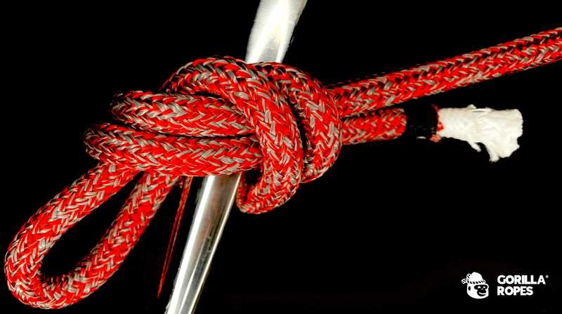 DRISSE ÂME HMPE + GAINE POLYESTER ROUGE GRISE 10 mm