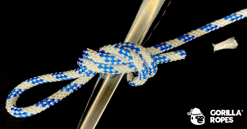 Tous usages - Voile Légère - ÂME HMPE + GAINE POLYESTER -4mm-Blanc Bleu drisse