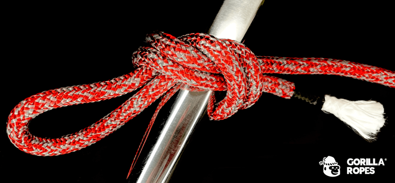 DRISSE ÂME HMPE + GAINE POLYESTER ROUGE GRIS 6 mm