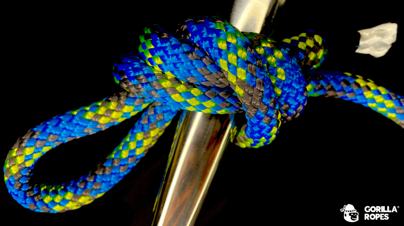 Ecoute Grand-voile/Génois - ÂME POLYESTER + GAINE POLYESTER 32 FUSEAUX 8 mm Bleue fil couleur