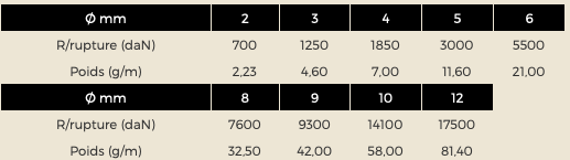 caractéristiques tresse creuse dyneema SK99